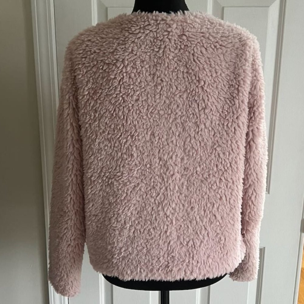 Pink Cropped Shearling Jacket - image 2